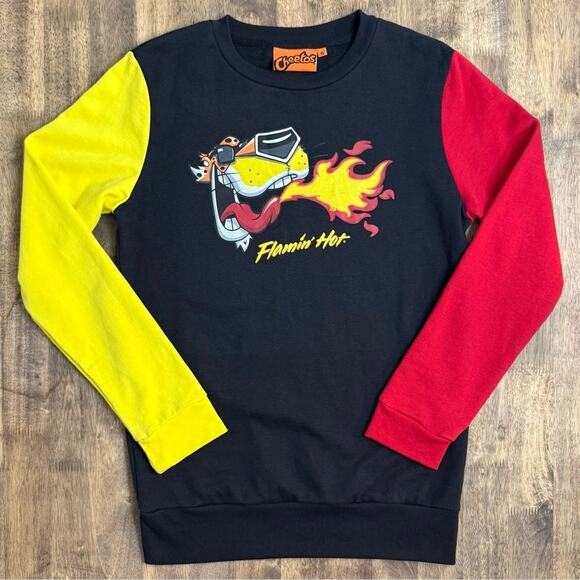 Cheetos Flamin’ Hot Chester Colorblock Sweatshirt PepsiCo Black Sz Unisex Small - Picture 3 of 9